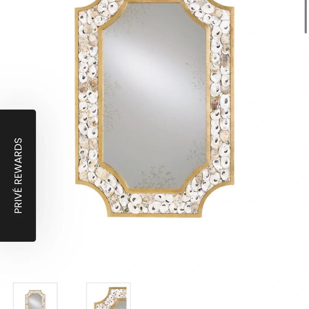 Elegant Gold and Cream Shell Wall Mirror